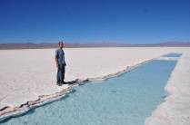 Piscina para extração de sal nas Salinas Grandes, próximo ao Paso de Jama, fronteira entre Argentina e Chile